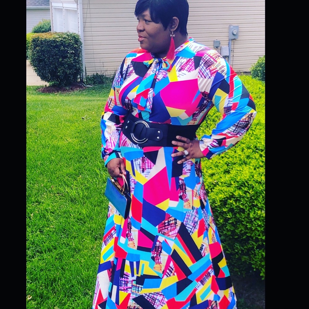 Patchwork Multicolored Maxi Dress